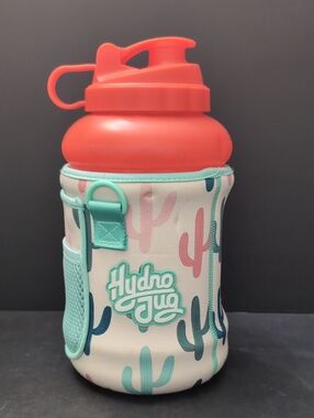 Hydro Jug Coral 73oz Water Bottle With A Special Edition Cactus Sleeve.